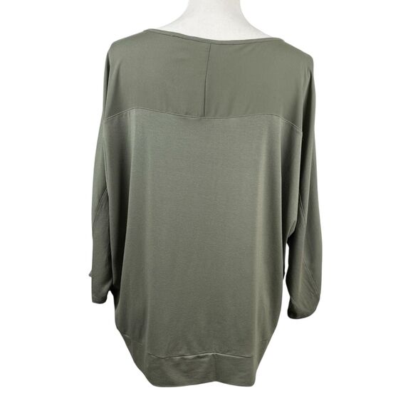 Chicos Collection Women’s Kylie Top 3/XL/16 Green Pocket 3/4 Sleeve Shirt - Picture 6 of 11